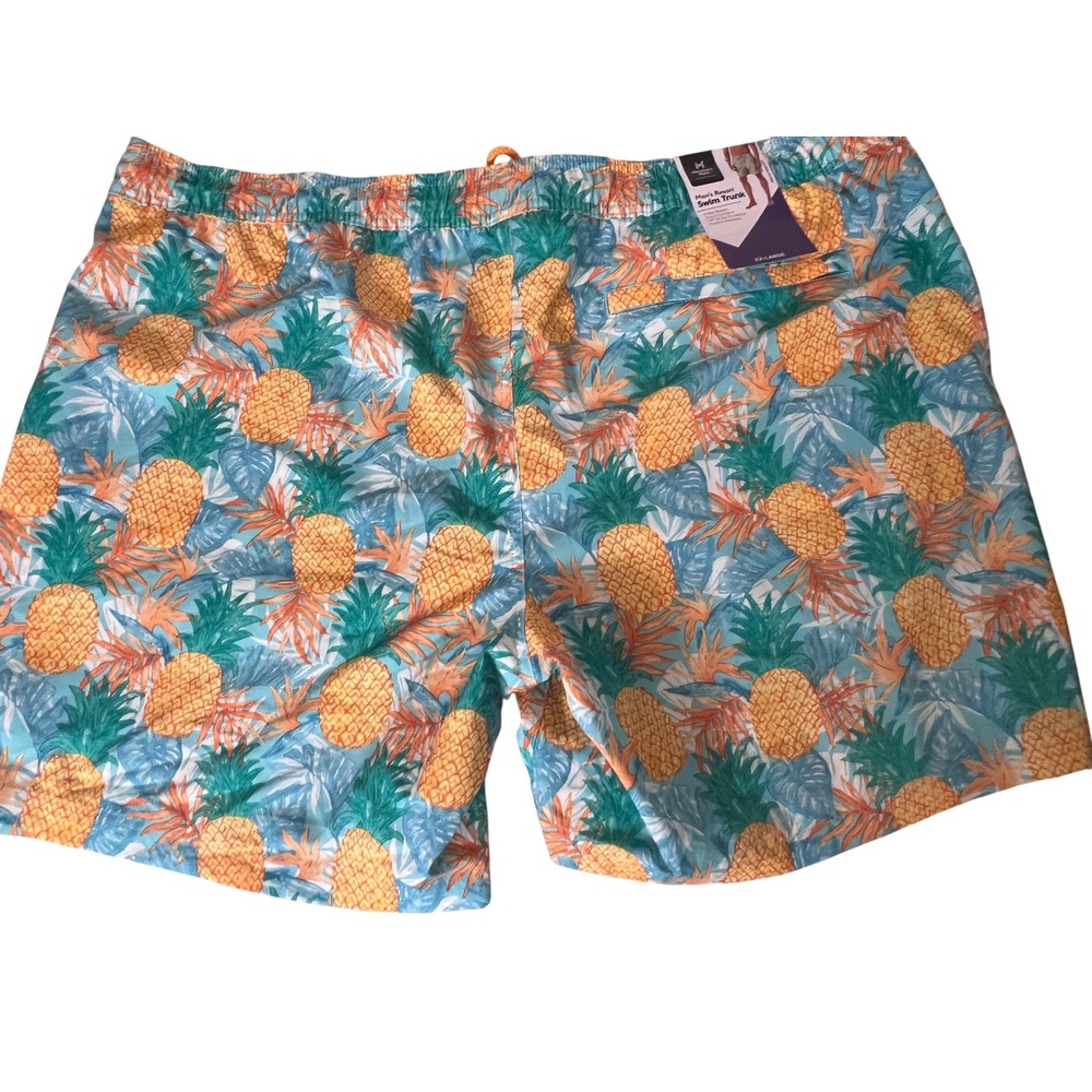 Men's Size XXL Swim Trunks Pineapple Print Drawstring NWT 1of2